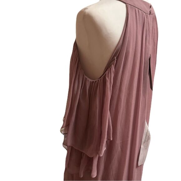NWT | BCBGMAXAZRIA Dark Lavender Silk Cold Shoulder Dress | XS - Picture 10 of 10